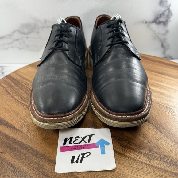 Men’s size 10-ALLEN EDMONDS Cove Drive Leather Oxfords Ox Navy Blue Dress Shoes - Picture 2 of 9